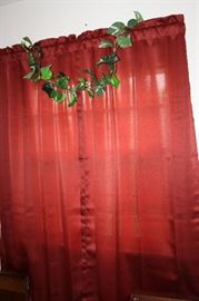 2 Maroon curtain sets