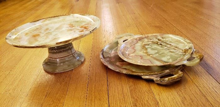 Agate Cake Stand and Serving trays