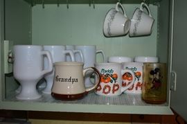 Coffee Mugs and Micky Mouse Collectible Glass