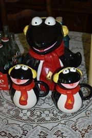 Vintage Cookie Jar with Salt and Pepper Shakers