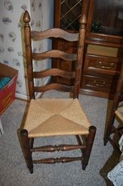 Ladder Back Rush Seated Chairs - set of 6