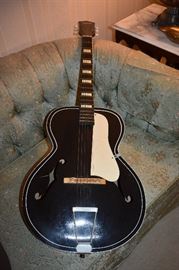 Vintage Silvertone Acoustic Guitar with Case - very nice!