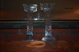 Gorgeous Crystal Corinthian Column Candlesticks