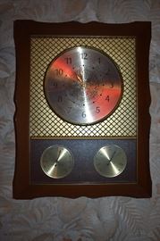 Vintage Wall Clock with Barometer