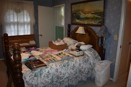 Most Awesome Bedroom Set! Combining Arts & Crafts/Art Deco/Touches of Waterfall this Exquisite circa 1920's - 1940's Bedroom Set features a most Intricately Carved, Inlaid, and Burled: Bed, Mirrored Dresser, and Chest This is truly a One of a Kind Beautiful Bedroom Suite! Plus many other Vintage Items pictured here!