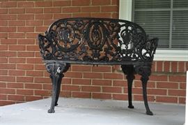 Fancy Wrought Iron Bench (2)