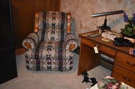 Easy Chair which is a part of the Living Room Set that also includes the matching Sofa and Rocker Recliner Love Seat (can stretch out into a bed)