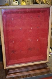 Vintage Pocket Knife Display Case swivels with 2 Glass Case Sides