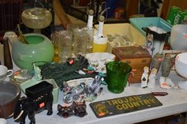 Very Collectible Figurines and Pottery, nearly all of which you see in the pictures for this estate including the Salt and Pepper Shakers, were wrapped years ago in 1968 newspaper and stored in the garage.