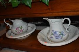 A pair of Collectible Pitcher and Bowl Sets