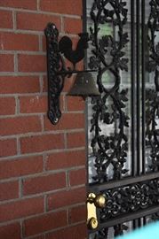 Wrought Iron Rooster Bell Wall piece