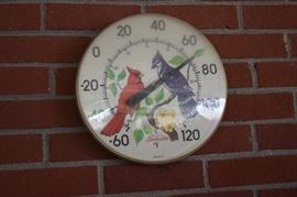 Outdoor Thermometer with Birds