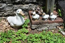 Vintage Concrete Duck and Ducklings