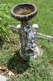 Vintage Concrete Bird Bath