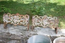Vintage Wrought Iron Yard Planters