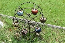 Vintage Wrought Iron Yard Ornamental Ferris Wheel