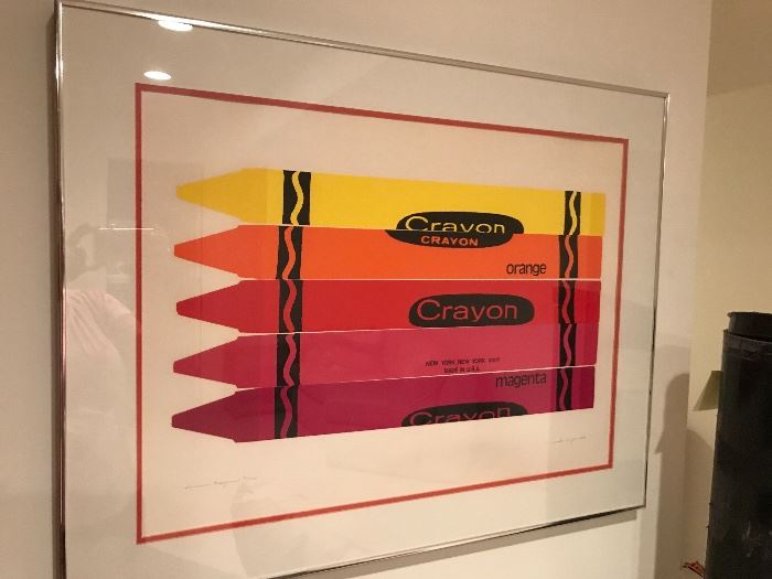 Crayon pop art; Micaela (Mickey) Myers. “Summer Crayons” screen print 