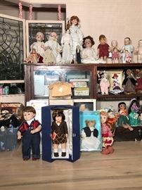 Assorted Dolls: Kathe Kruse, "Tucker" (Zook Kids), Schnuffy Bear, Frozen Charlie Porcelain Dolls, Lenci... and so much more.