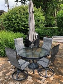 48" Round Table w/ Swivel-Rocking Chairs