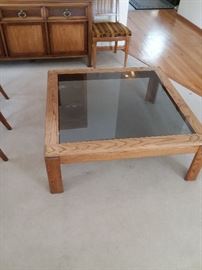 large oak coffee table