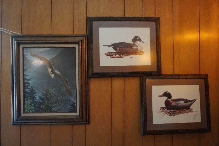 Eagle oil painting, duck prints