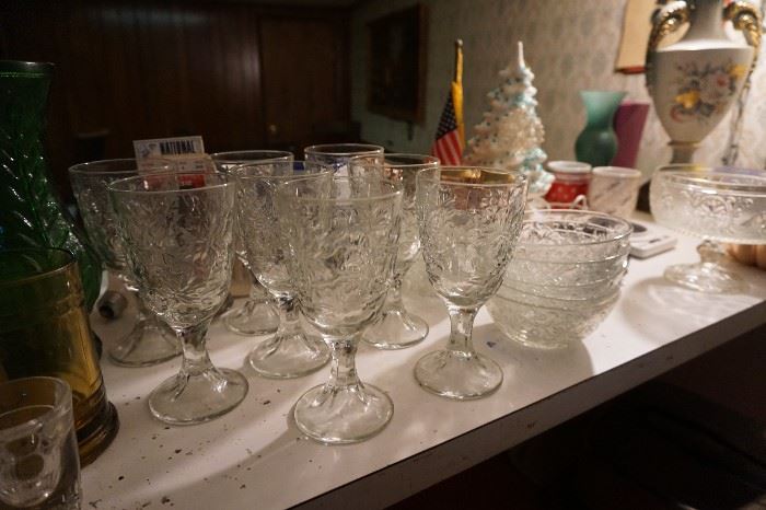 Poinsetta glasses, Princess House, Poinsetta bowls