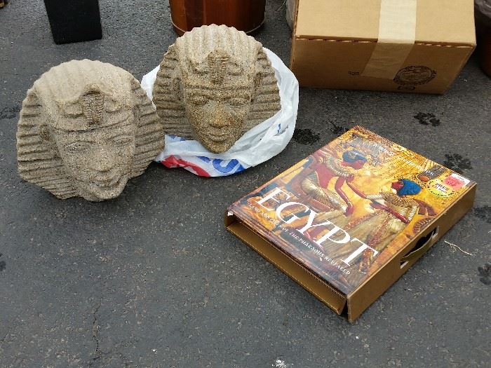 books about Egypt, sculptural heads