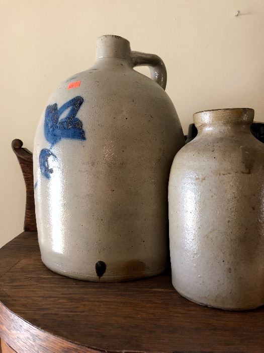 Salt glazed pottery jugs