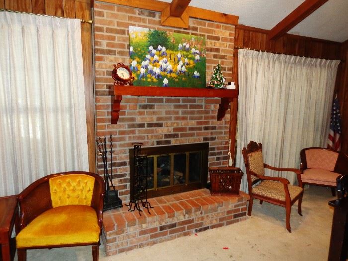 Hearth Tools, Accent Chairs, Hand Painted Canvas