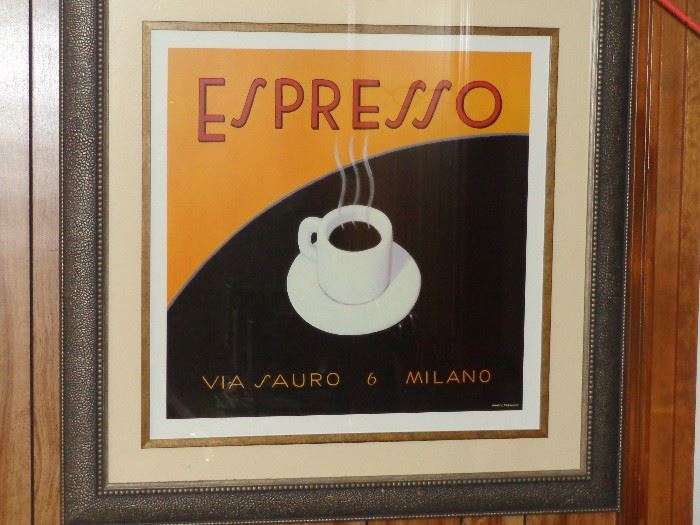 Very Nice Framed Matted Espresso Via Sauro