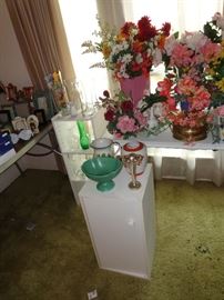Vase, Floral Arrangements, Shelves, Small Cabinet 