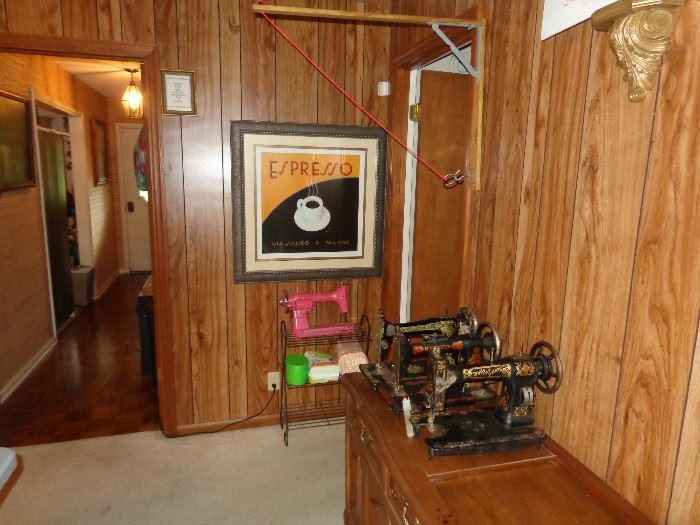Ring Toss, Sewing Machines, Framed Art