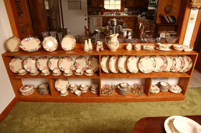 Large collection of Franciscan china, Desert Rose pattern.