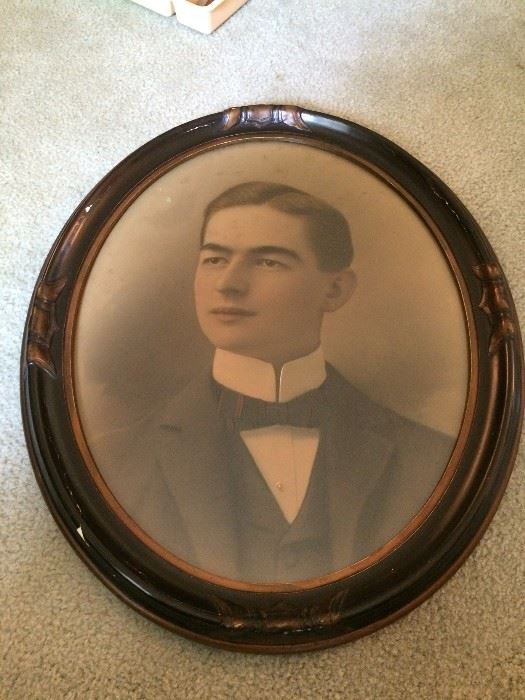 Antique oval frame with an instant relative!