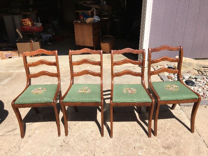 Set of (4) Antique Walnut Chairs