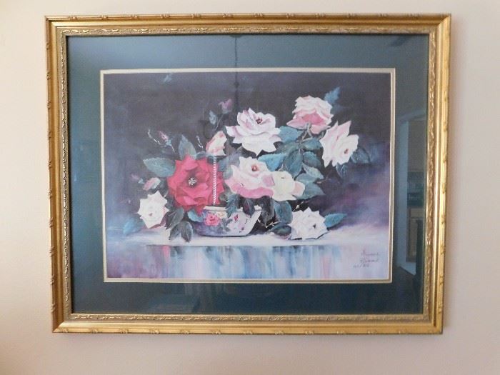 Signed/Numbered Framed Floral by local artist, Blanche Sumrall