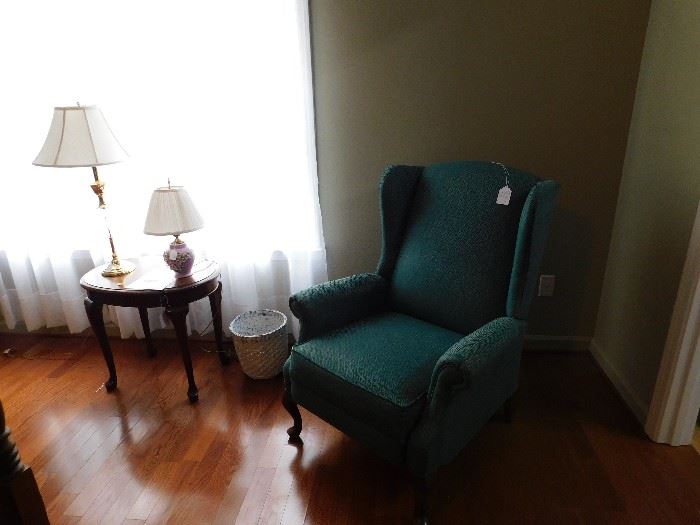Deep Green Wing Back Arm Chair