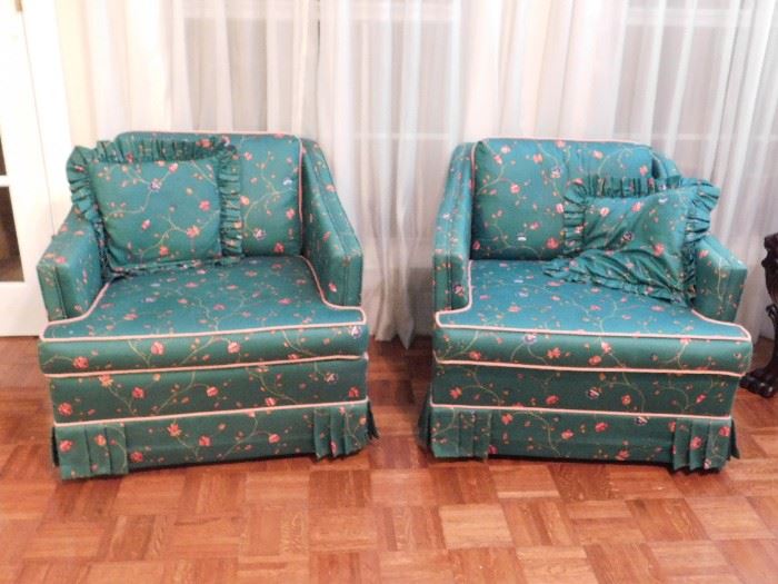 Two identical occasional chairs in excellent condition