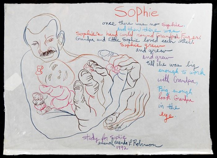 Animah Robinson (1940-2015) Diptych Watercolor Study for Harcourt Publishing Book Titled, "Sophie"