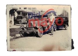 Clyde Barrow - Marmon Sedan Parked Behind, 3.25" x 2.25"