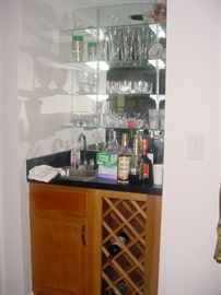 Bar supplies, glassware, and "bottles"