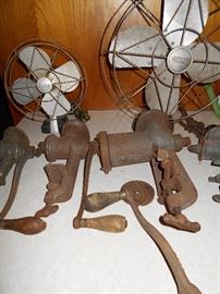 Working Wizard electric fans, various grinders