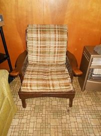 Wooden cushioned chair