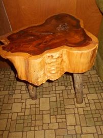 Cedar block lamp table