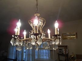 Working glass prism chandelier