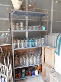 Old jars and cheese crocks