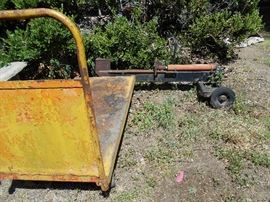 HEAVY DUTY steel wheel cart & vintage log splitter/as is