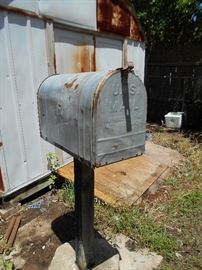 Large mailbox on post/concrete base/ 2 pieces