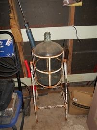 Vintage water bottle and stand