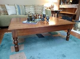 Antique table cut down for coffee table